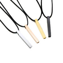 Hochwertiger Titanstahl personalisiert anpassen Edelstahl lange Anhänger Unisex einfache Halskette